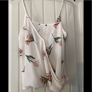 Forever 21 cream floral tank top